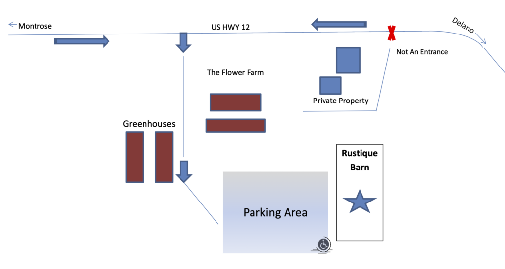 Parking Instructions for Rustique Wedding & Events Barn in Delano